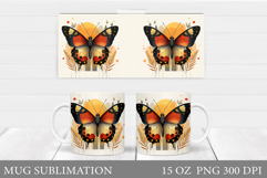 Butterfly Mug Design. Butterfliy Mug Sublimation Product Image 1