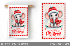 Cute Elephant Kitchen Towel. Christmas Kitchen Towel Design Product Image 1