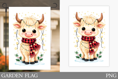 Christmas Cow Garden Flag. Christmas Garden Flag Sublimation Product Image 1