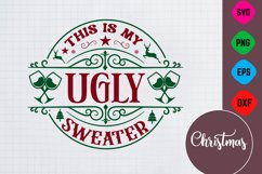 Farmhouse Christmas Round Sign SVG Design Product Image 1