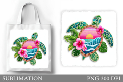 Sea Turtle Tote Bag Sublimation. Turtle Sublimation Product Image 1