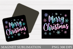 Merry Christmas Magnet Design. Christmas Magnet Sublimation Product Image 1