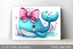 Whale Cutting Board Design. Cute Whale Sublimation Product Image 1
