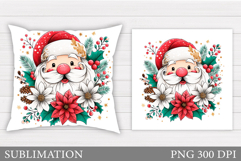 Santa Claus Pillow Design. Christmas Pillow Sublimation Product Image 1