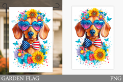 Patriotic Dog Garden Flag. Patriotic Garden Flag Design Product Image 1