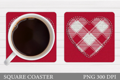 Heart Coaster Design. Valentine Coaster Sublimation Product Image 1