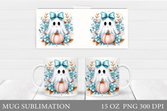 Cute Ghost Mug Design. Cute Halloween Mug Sublimation Product Image 1