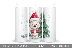 Christmas Bear Tumbler Design. Bear Tumbler Sublimation Product Image 1