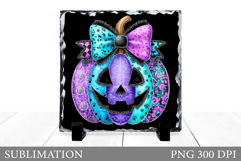 Halloween Pumpkin Slate Design. Halloween Slate Sublimation Product Image 1