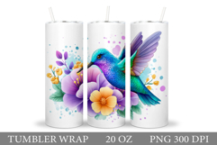 Hummingbird Tumbler Design. Hummingbird Sublimation Product Image 1