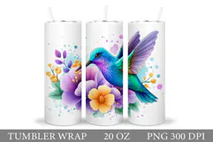 Hummingbird Tumbler Design. Hummingbird Sublimation Product Image 1