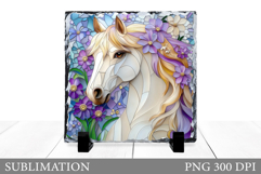 Cute Horse Sublimation. Horse Slate Sublimation Product Image 1
