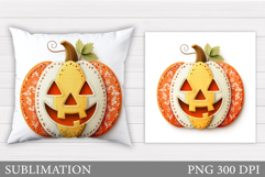 Pumpkin Pillow Design. Halloween Pillow Sublimation Product Image 1