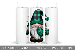 St Patrick Gnome Tumbler. St Patrick Tumbler Sublimation Product Image 1