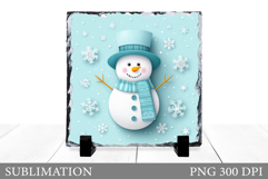 Cute Snowman Slate Sublimation. Christmas Slate Design Product Image 1