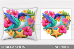 Hummingbird Sublimation. Hummingbird Pillow Sublimation Product Image 1