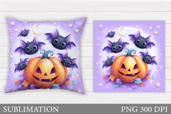 Halloween Bat Pillow Design. Halloween Sublimation Product Image 1