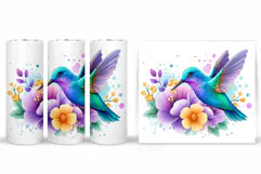 Hummingbird Tumbler Design. Hummingbird Sublimation Product Image 2