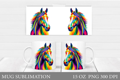 Horse Mug Wrap Sublimation. Horse Mug Design Product Image 1