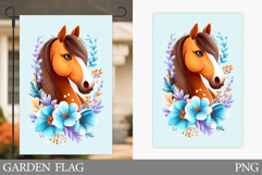 Horse Garden Flag Design. Summer Garden Flag Sublimation Product Image 1