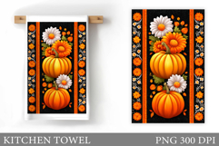 Pumpkin Kitchen Towel. Fall Kitchen Towel Sublimation Product Image 1