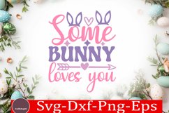 Happy Easter SVG Design Cute Easter Quotes SVG Bunny SVG Product Image 1