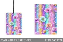 Floral Car Air Freshener. Flowers Car Air Freshener Design Product Image 1