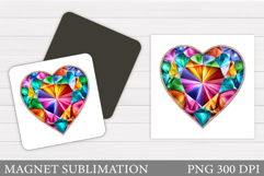 Heart Magnet Design. Valentines Magnet Sublimation Product Image 1