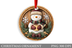 Snowman Christmas Ornament. Snowman Ornament Design Product Image 1