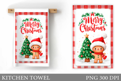 Gingerbread Kitchen Towel. Christmas Kitchen Towel Design Product Image 1