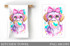 Cute Dog Kitchen Towel. Cute Dog Sublimation Product Image 1