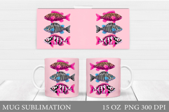 Fish Mug Wrap Design. Fish Mug Sublimation Product Image 1