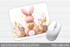 Easter Bunny Mouse Pad. Spring Bunny Mouse Pad Sublimation Product Image 1