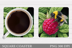 Bee Car Coaster Design. Bee Coaster Sublimation Product Image 1