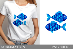 Cute Fish T-Shirt Design. Cute Fish Sublimation Product Image 1
