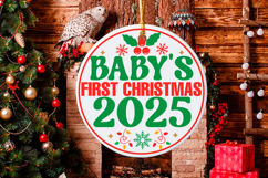 Christmas Round sign Svg Design Round Sign SVG quotes Product Image 1