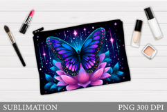 Butterflly Sublimation. Butterfly Makeup Bag Design Product Image 1