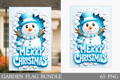 Snowman Garden Flag. Christmas Garden Flag Sublimation Product Image 1