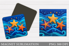 Starfish Magnet Design. Sea Magnet Sublimation Product Image 1