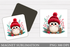 Christmas Bird Magnet. Christmas Magnet Sublimation Product Image 1