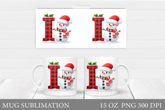 Christmas Letter I Sublimation. Christmas Mug Design Product Image 1
