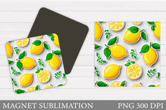 Lemons Magnet Design. Lemons Sublimation Product Image 1