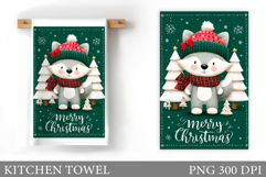 Cute Wolf Kitchen Towel. Christmas Kitchen Towel Design Product Image 1