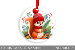 Cute Squirrel Christmas Ornament. Christmas Ornament Design Product Image 1