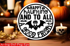 Halloween round sign svg design and Halloween quotes Product Image 1