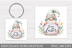 Easter Gnome Keychain Design. Easter Keychain Sublimation Product Image 1