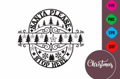 Farmhouse Christmas Round Sign SVG Design Product Image 1