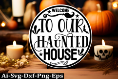 Halloween round sign svg design and Halloween quotes Product Image 1