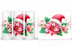 Poinsettia Tumbler Design. Christmas Tumbler Sublimation Product Image 2