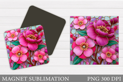Flowers Magnet Design. Floral Magnet Sublimation Product Image 1